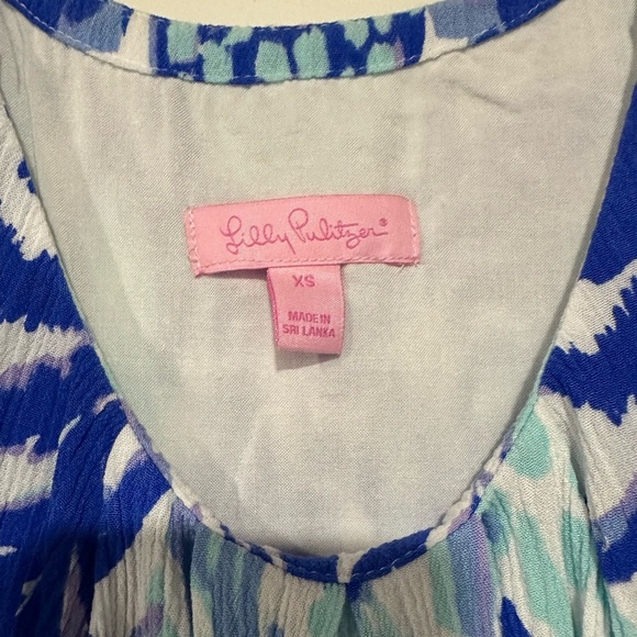 Lilly Pulitzer Tyne Top in Tropic Call Me Sz XS Serene Blue - Picture 3 of 3